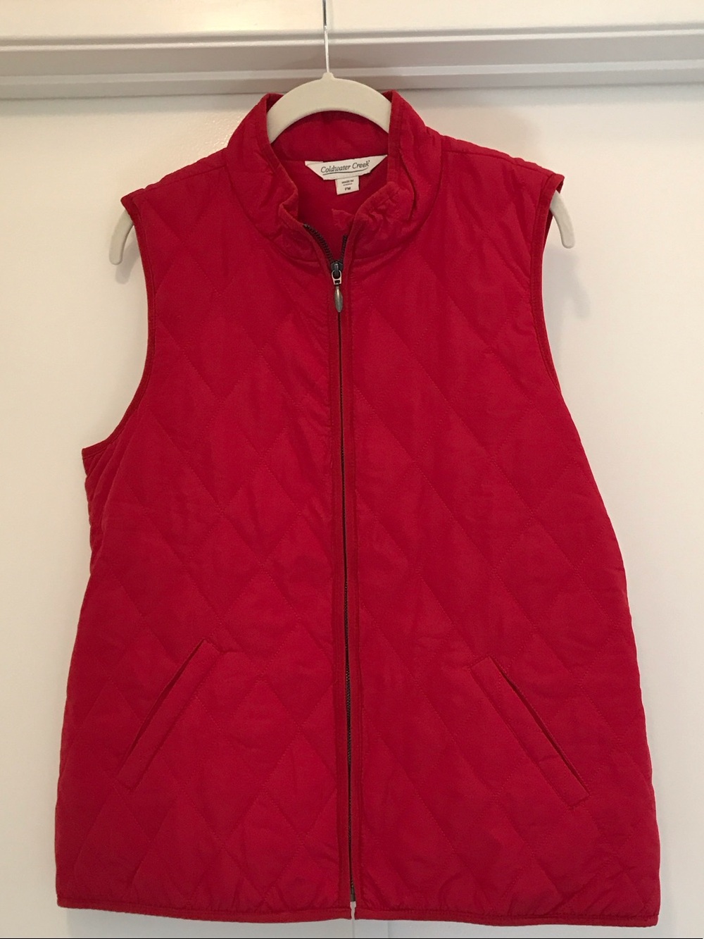 Coldwater Creek Women’s Quilted Tomato Red Vest